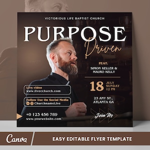 Church Instagram Post, Prayer DIY Flyer, Male Church Fellowship Service Flyer, Prayers Conference, Worship Invitation Template, Canva Design