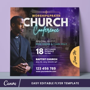 Church Flyer Template, Worship Event Banner, Christian Invitation Post, Bible Study Flyer, Sunday Service Banner, Editable Canva Flyer, Church Event Flyer, Worship Banner, Christian Event Post, Bible Study Flyer, Sunday Service Flyer, Faith Based Post, Spiritual Event Flyer, Church Invite Canva, Pastor Event Flyer, Church Service Banner, Church Event Flyer, Religious Event Post, Spiritual Event Banner, Christian Event Flyer, Instant Download, Premade Template.