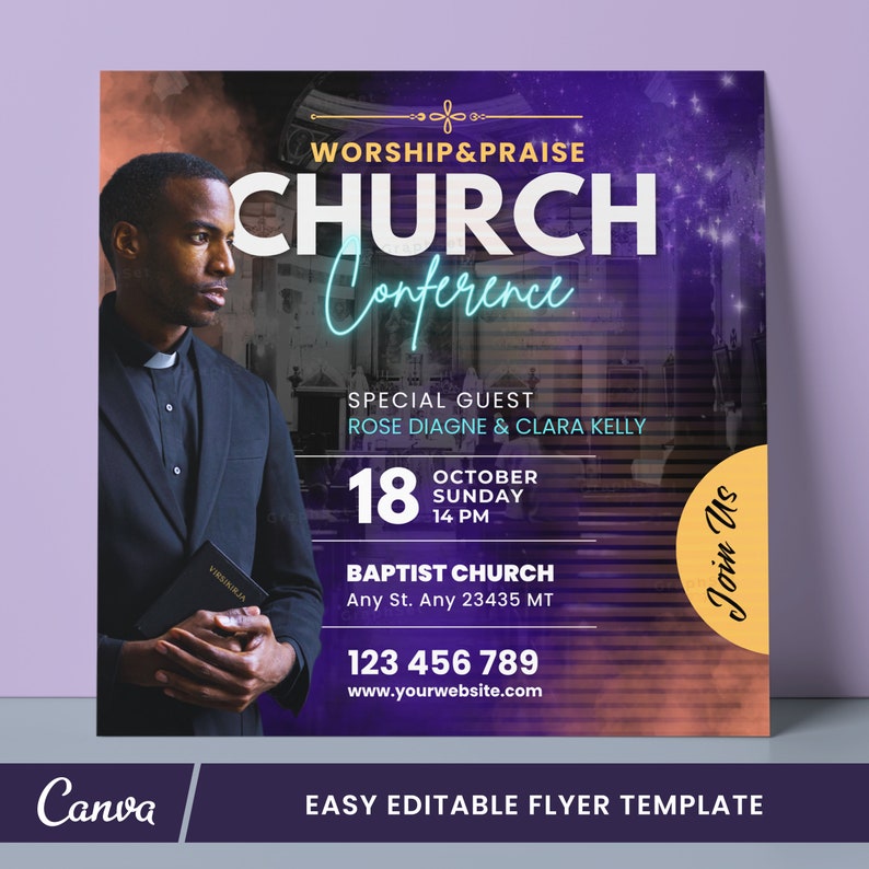 Church Flyer Template, Worship Event Banner, Christian Invitation Post, Bible Study Flyer, Sunday Service Banner, Editable Canva Flyer, Church Event Flyer, Worship Banner, Christian Event Post, Bible Study Flyer, Sunday Service Flyer, Faith Based Post, Spiritual Event Flyer, Church Invite Canva, Pastor Event Flyer, Church Service Banner, Church Event Flyer, Religious Event Post, Spiritual Event Banner, Christian Event Flyer, Instant Download, Premade Template.