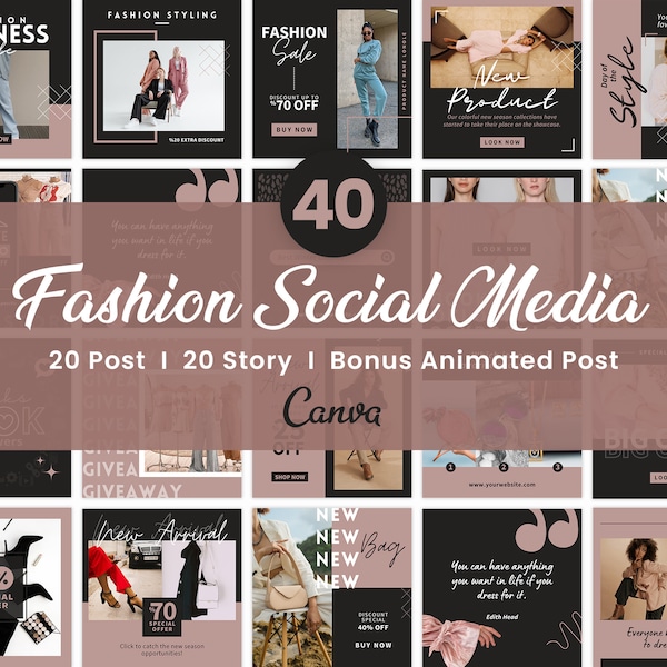 Fashion Social Media Posts, Trendy Fashion Canva Templates, Fashion Marketing Instagram Post, Fashion Blog Banner, Street Fashion Flyer