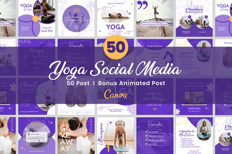 Yoga Instagram Post Template, Wellness Social Media Posts, Meditation ...