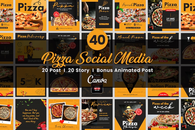 Pizza Instagram Posts Template, Fast Food Menu Marketing Branding Kit, Pizza Shop Social Media Flyers, DIY Restaurant Canva Banner, Digital Art, Dinner, Gift, Pepperoni Pizza, Pizza Box, Food Influencer Post, Blogger Template, Engagement Booster, Small Business, Pizza Online Order, Fast Food IG Marketing Bundle, Pizza IG Post, Story Template, Food Brand Kit, Green and Red Template, Italian Pizza Ad Banner, DIY Flyer Design, Premade Template, Instant Download.