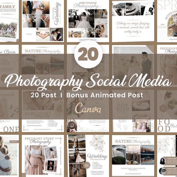 Photography Instagram Posts, Family Photographer Marketing Templates, Spring Photography Canva Template, Mini Session Social Media, Blogger