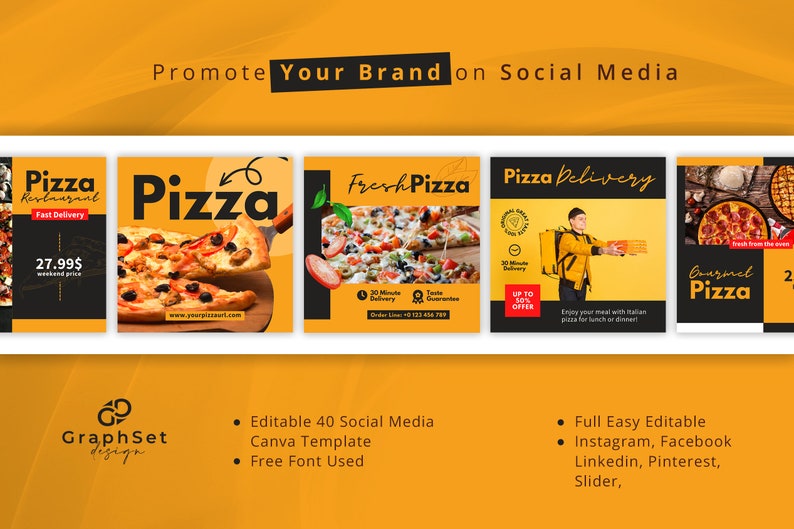 Pizza Instagram Posts Template, Fast Food Menu Marketing Branding Kit, Pizza Shop Social Media Flyers, DIY Restaurant Canva Banner, Digital Art, Dinner, Gift, Pepperoni Pizza, Pizza Box, Food Influencer Post, Blogger Template, Engagement Booster, Small Business, Pizza Online Order, Fast Food IG Marketing Bundle, Pizza IG Post, Story Template, Food Brand Kit, Green and Red Template, Italian Pizza Ad Banner, DIY Flyer Design, Premade Template, Instant Download.