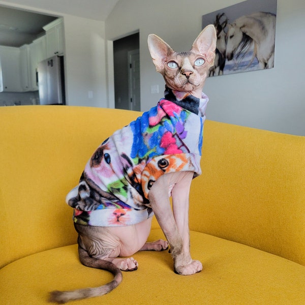 Sphynx Cat Sweater - Cat on Cats Easy-On Cat Clothes