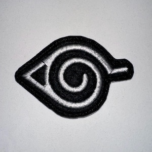 Anime Leaf Symbol Iron On Patch | Ninja Embroidered Applique