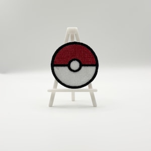 Red-White Capture Sphere Patch| Iron-On Embroidery for Jackets, Backpacks and Hats