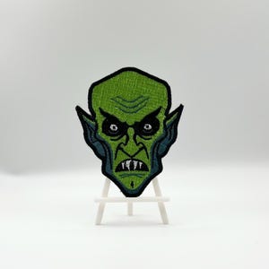 Embroidered Green Goblin Patch - Iron-On Fantasy Monster Applique