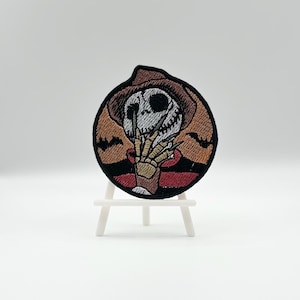 Spooky Striped Nightmare Patch – Horror Mashup Embroidered Iron-On