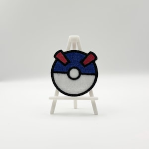 Red and Blue Capture Sphere Patch| Iron-On Embroidery for Jackets, Backpacks and Hats