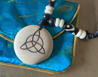 Protection spell Witchcraft amulet anxiety pendant shaman empath spells necklace magic talisman healing spiritual witch jewelry Santa Muerte