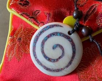 Health spell Protection amulet spiral pendant shaman lucky om magic talisman necklace with healing spell for good luck