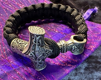 Skyddsamulettband lycka armband hedniska smycken magisk talisman wiccan slavisk skandinavisk nordisk symboler gåva till man pojkvän