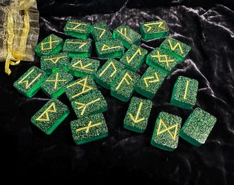 Elder futhark runes set Witchcraft Nordic divination witchy gift Book of Shadows Viking Norse