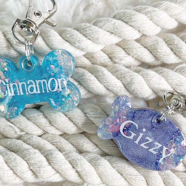 Personalized resin dog tag and cat tag