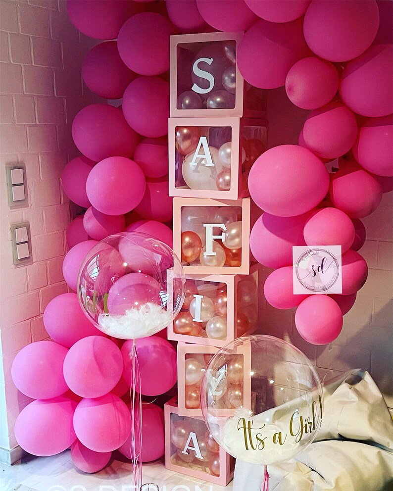 Balloon Boxes Letter Boxes Personalized Boxes Birthday Party Etsy