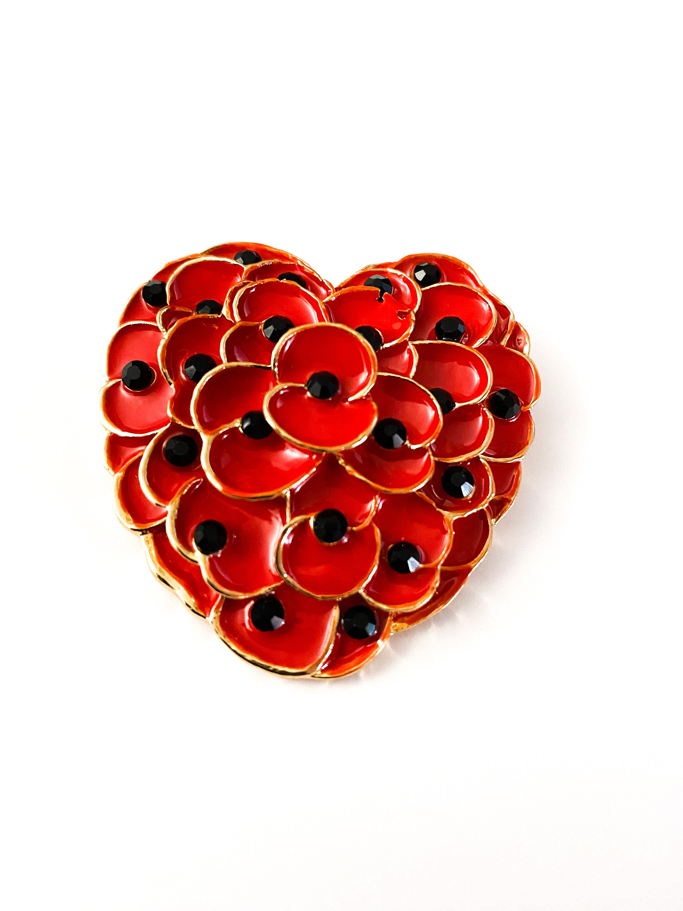 3-Pack 'Lest We Forget' Remembrance Badges | Red Poppy Brooches For Veterans Day, Memorial Day