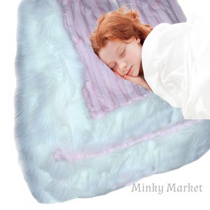 Faux Fur Shag Minky Cuddle Throw Blanket, Comforter or Bedspread, Pillow, All Sizes, Soft Pink Minky Cuddle Fur, Handmade in the USA