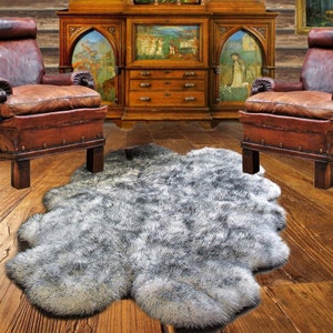 Plüsch Kunstpelz Schaffell Teppich, Schwarz oder Braun Spitze, Dicker Zottelfell, Wohnzimmer, Schlafzimmer, Kinderzimmer, Familienzimmer, Handgemacht, USA