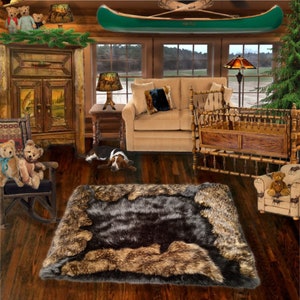 Handgeknüpfter Wollteppich, Designer Western, Kajütenteppich, Jagen, Bordürenteppich, Kunstfell, Alle Größen, Dicker Shag, Wohnzimmer, Schlafzimmer Kinderzimmer, Familienzimmer USA