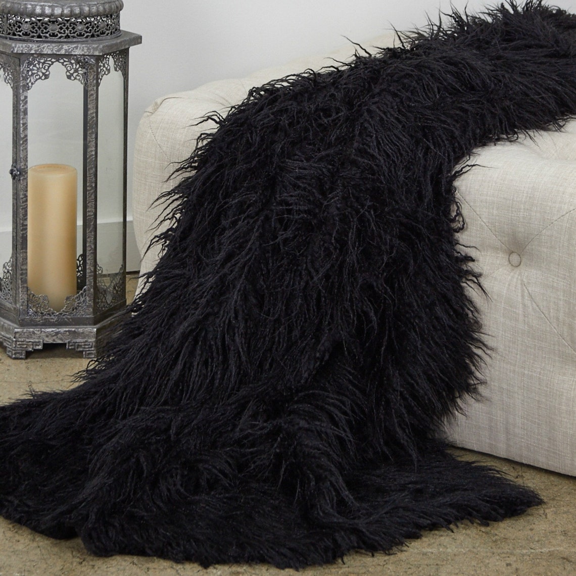 Faux Curly Mongolian Throw Blanket Animal Friendly Shag Faux Etsy