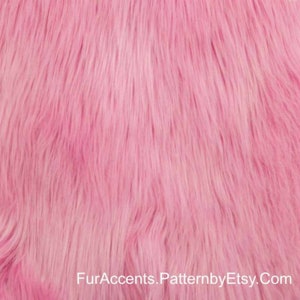 Faux Fur Yardage, Fabric, Craft Fur, Animal Friendly Faux Fur, Shag Fur, Remnant, Sizes Available, Bubble Gum Pink Luxury Shag, Throw