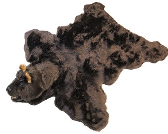 毛皮ラグ 熊 茶色　黒 クマの毛皮のラグ - ハンドメイド - リアル - 実物大 - 高級毛皮