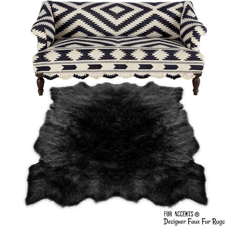 動物に優しいフリーフォームスタイルのクマの皮のラグ、フェイクファー