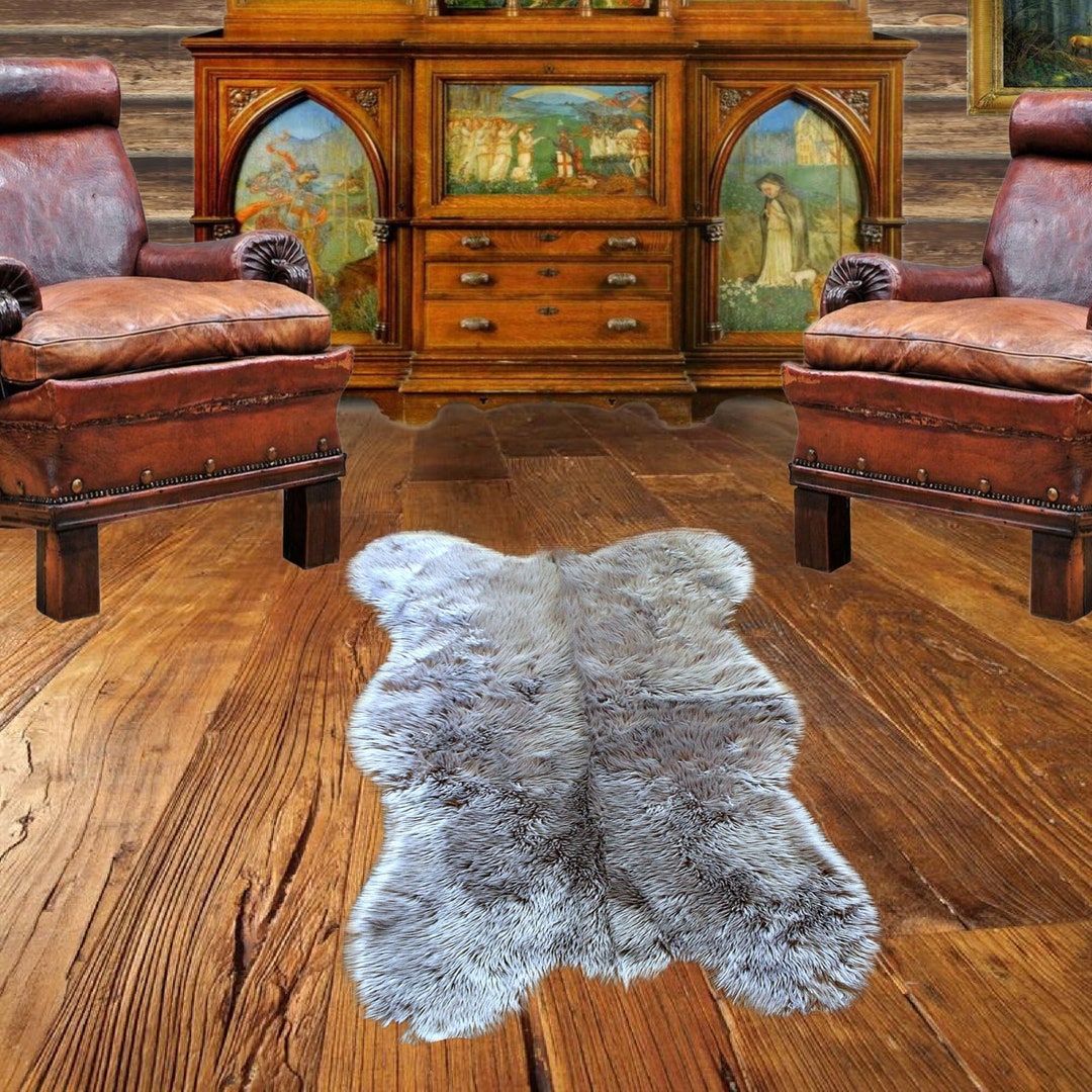 Plush Faux Fur Bear Rug, Thick Shag, Handmade in USA - Etsy