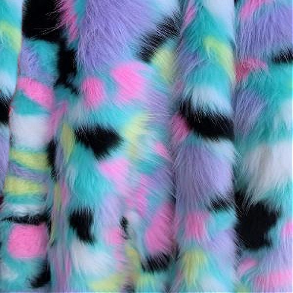 Faux Fur Yardage, Fabric, Craft Fur, Animal Friendly Faux Fur, Shag Fur, Remnant, Sizes Available Multi Color Pastel Fur, Throw