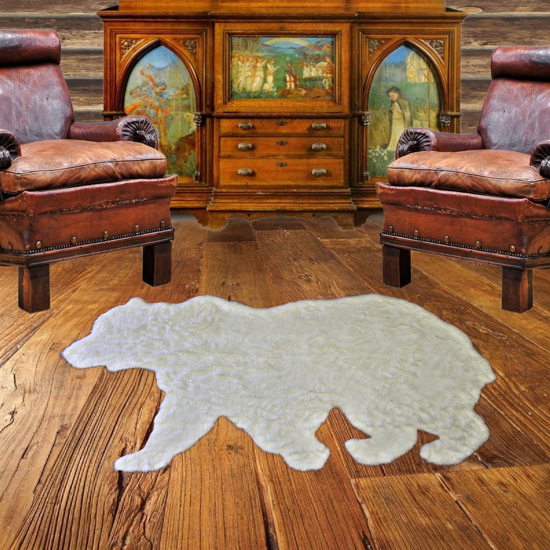 Handmade Bear Faux Fur Rug, Plush Shag Pelt, Cabin Decor - Etsy