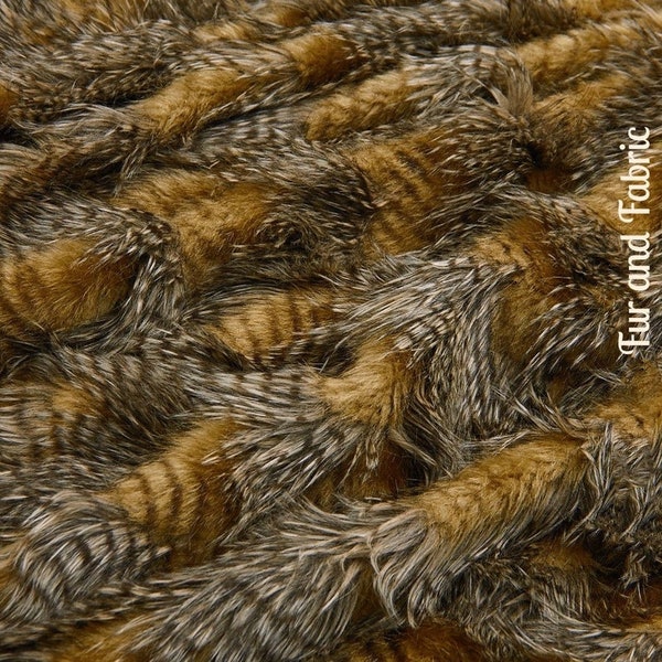 Faux Fur Yardage, Fabric, Craft Fur, Animal Friendly Faux Fur, Shag Fur, Remnant, Sizes Available Brown Exotic Feather Fur, Throw