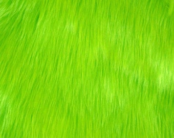 Lime Green Faux Fur Shag – Animal Friendly Craft Fur, 2" Pile