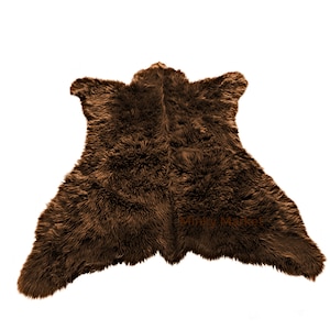 Brown Bear Skin Rug, Animal Friendly Faux Fur, All Sizes, Colors, Shag Area Rug, Log Cabin, Lodge, Man Cave, Family Room, Handmade in USA