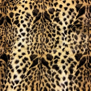 Animal Friendly Faux Fur Yardage, Leopard Pattern Shag Fur, Remnant Fur, Sizes Available, Fashion, Craft Fur, Cuttings, Pieces, Swatch