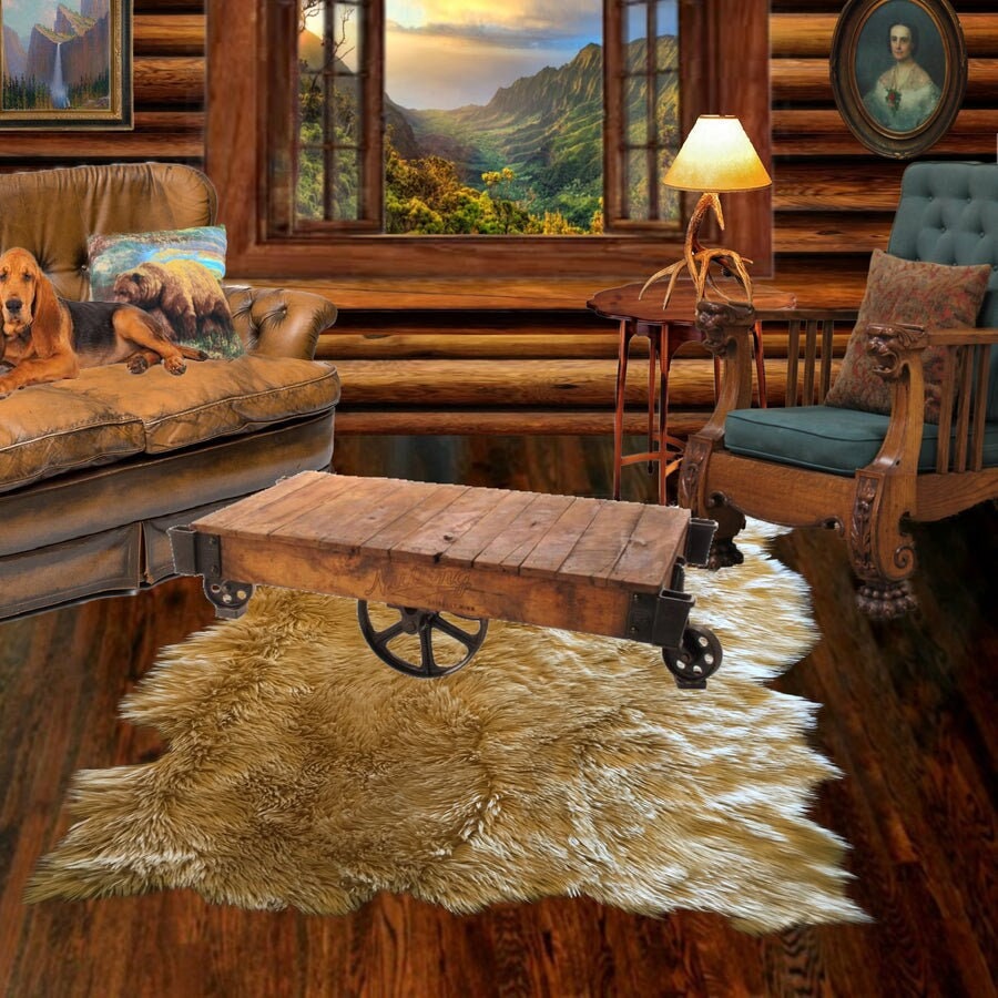 あ*ら様 毛皮ラグ 熊 茶色　黒 熊の毛皮 全長約180cm 爪あり 毛皮ラグ 剥製 標本 敷物 マット 天然物