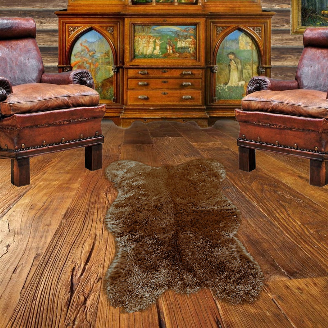 Handmade Faux Fur Bear Skin Rug, Plush Shag Throw, USA - Etsy