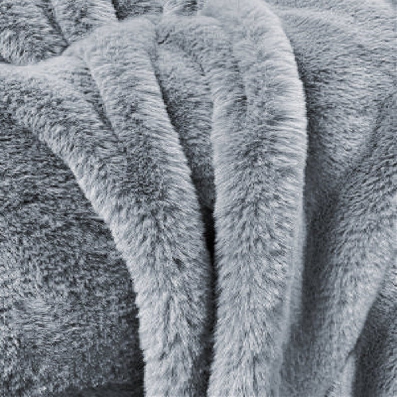 Short Shag Faux Fur Fabric / Gray / Sold By The Yard/EcoShagTM