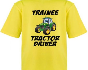 Trainee Tractor Driver Hi-Vis Kids Polo - Personalise with name