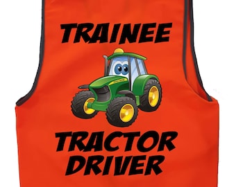 Trainee Tractor Driver Hi-Vis Kids Vest - Personalise with name