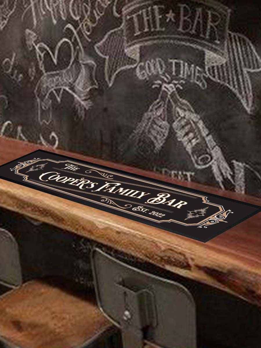 Heritage Style Custom Bar Runner Mat Matching Coasters and - Etsy