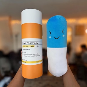 Prescription Pill Plushie Customizable  | Funny Pharmacist Gift | Nurse, Doctor, Healthcare Worker, Medical Student, Tech Worker Pill Pillow