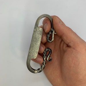 Hand Forged Carbon Steel Fire Striker with Twisted Handle: Bushcraft Camping Tool