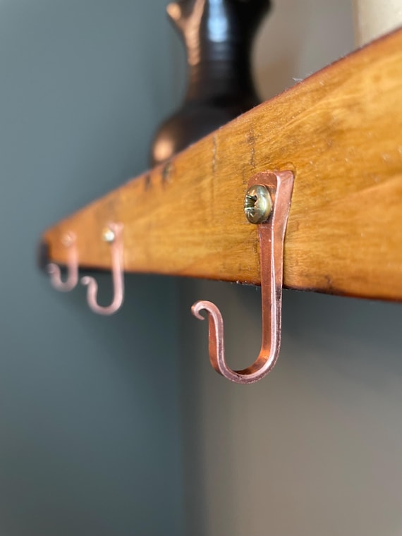 Copper Hand Forged Blacksmith Horseshoe Nail Hook – Rustic Key & Towel Holder, Handmade Blacksmith Décor, Farmhouse Gift