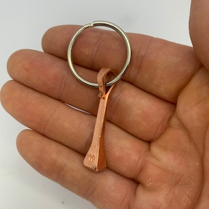 Hand Forged Blacksmith Copper Horseshoe Nail Keyring | Keychain | Charm | Trinket