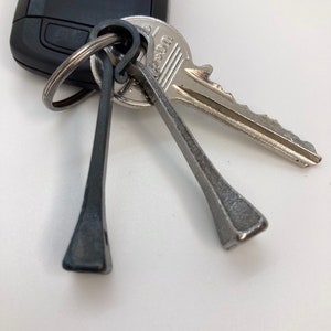 Large Hand Forged Silver or Black Blacksmith Horseshoe Nail Keyring | Keychain | Charm | Trinket