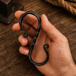Handsmidd smeds-S-krok med vridfunktion för bestick, handdukar, rockar, stekpannor och växter