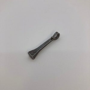 Hand Forged Silver Blacksmith Horseshoe Nail Keyring Keychain Charm Trinket image 7