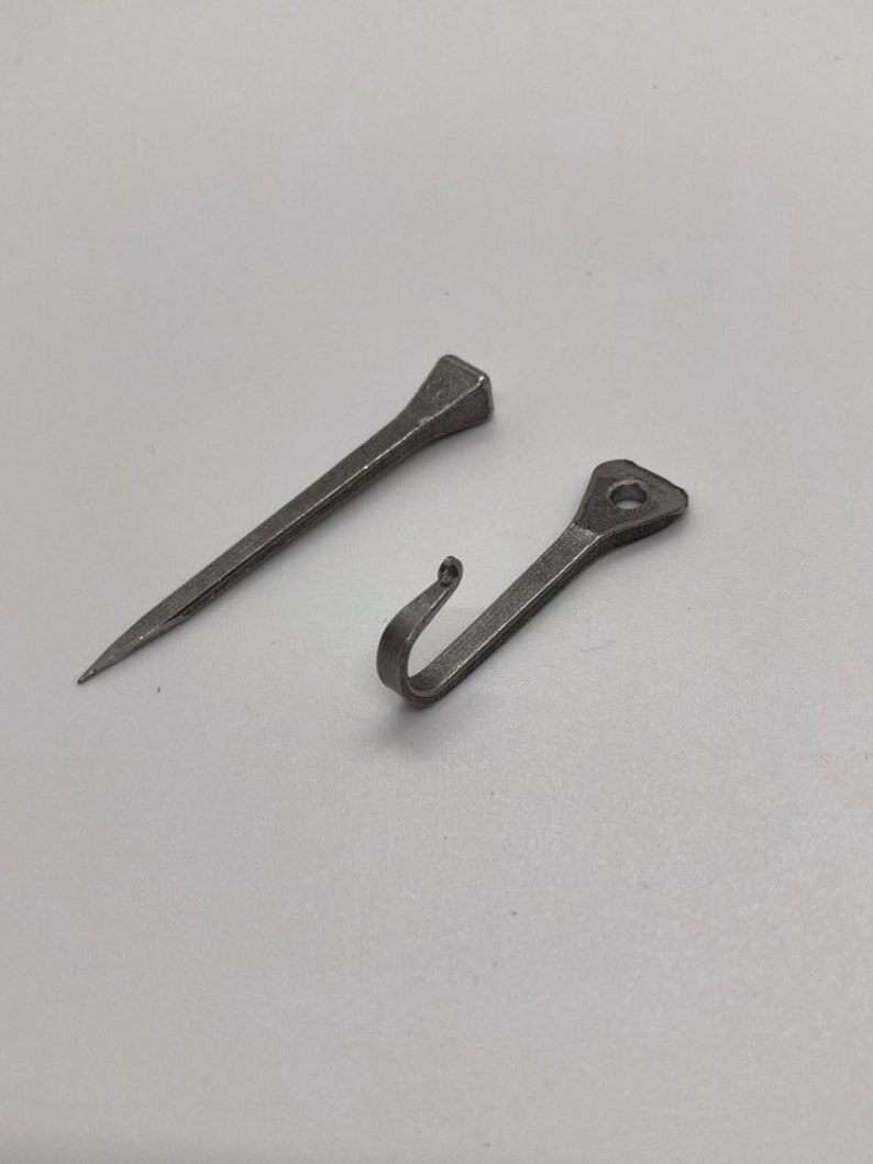 Silver Hand Blacksmith Horseshoe Nail Hook Etsy