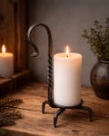 Hand Forged Claw Pillar Candle Holder – Blacksmith Metal Home Decor, Rustic Industrial Candle Stand, Unique Handmade Gift